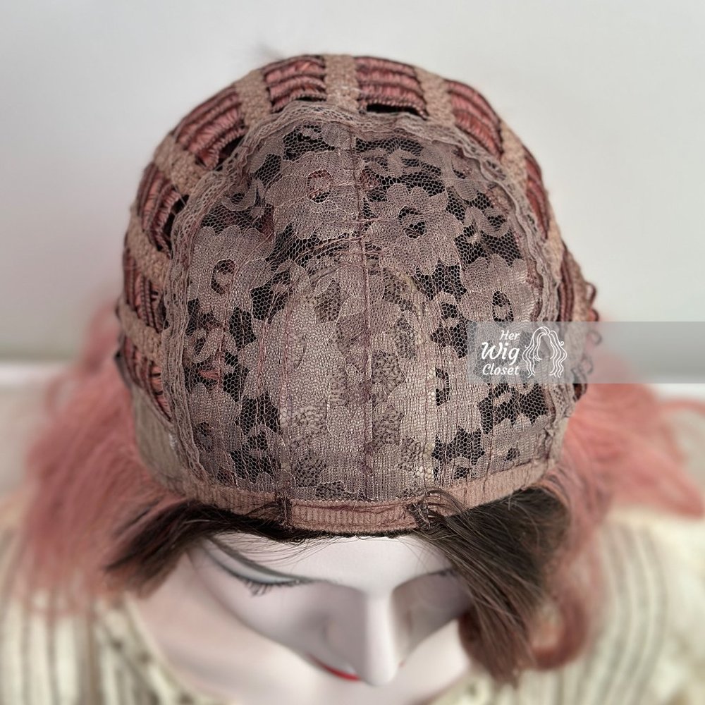 Sakura Pink Hair Ombre Pastel Pink Wig Dark Roots Wavy Wig | Anaella - Picture 8 of 8